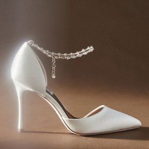 Badgley Mischka Women's Tierra Crystal Ankle Chain d'Orsay Pumps